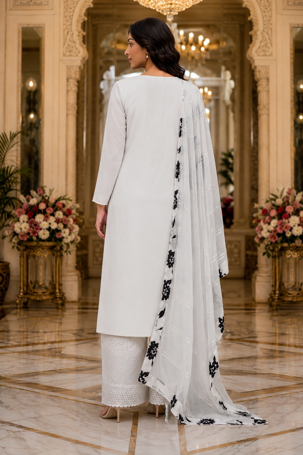 Elegant Mul Cotton Embroidered Ethnic Suit Set with Matching Dupatta - Image 2