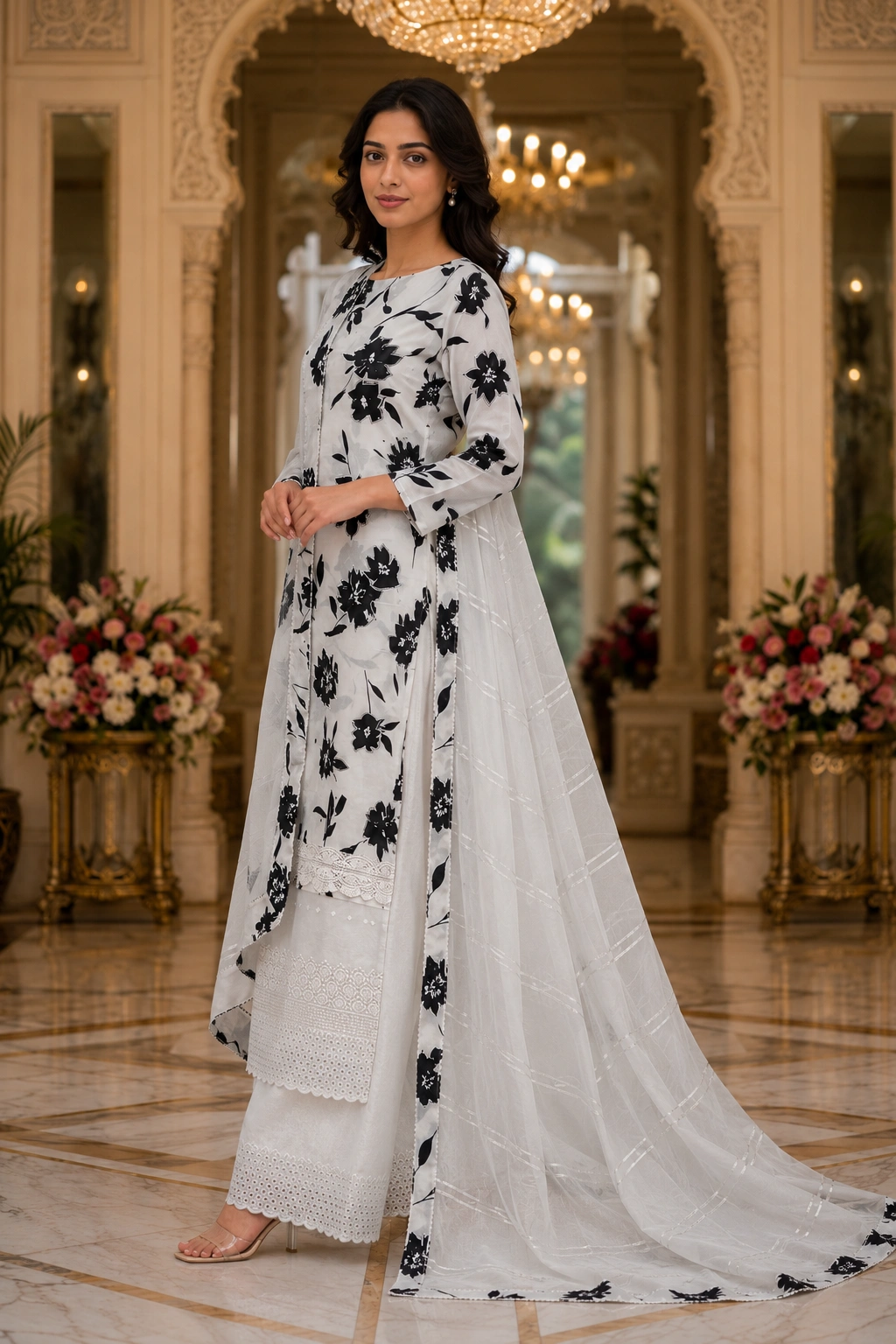 Elegant Mul Cotton Embroidered Ethnic Suit Set with Matching Dupatta - Image 3