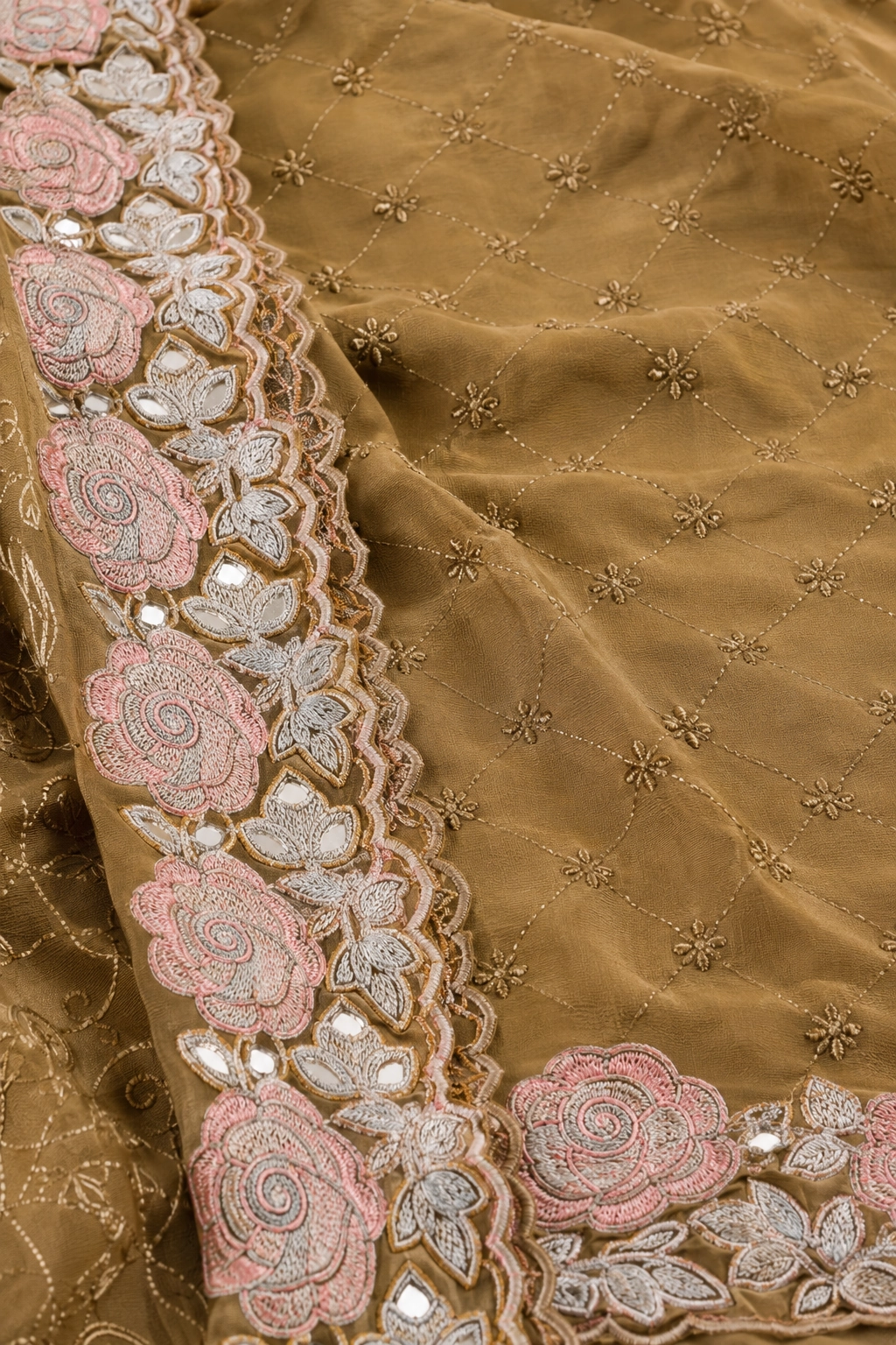 Mehndi Green Chiffon Embroidered Suit Set - Image 5